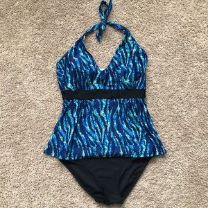 Tiger print high waist tankini